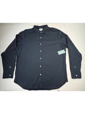Old Navy Men's Dress Shirt Slim Fit Dotted Signature Shirt Size XXL Blue NWT